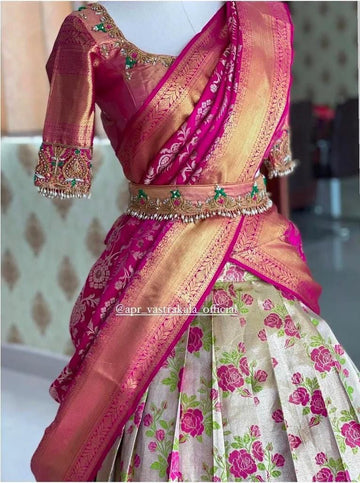 Kanjiveram Silk Zari Lehanga With Blouse Along With Banarashi Silk Duppta - L-004