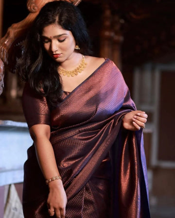Ornate Soft Lichi Silk Saree with Beautiful Rich Pallu
