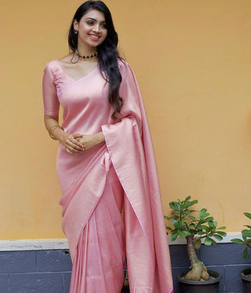 Royal Soft Lichi Silk Saree with Exclusive Blouse Detailing