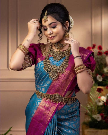 Festive Soft Lichi Silk Saree with Lavish Blouse Accents