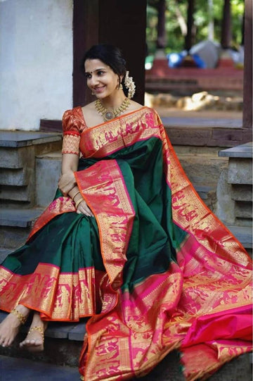 Gorgeous Lichi Silk Saree with Jacquard All Over