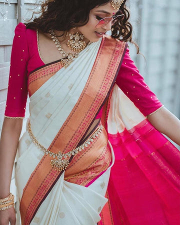 Exquisite Lichi Silk Saree with Stunning Jacquard Weave