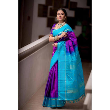 Vibrant Lichi Silk Saree with Rich Pallu & Blouse Finish