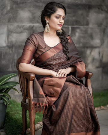 Graceful Soft Lichi Silk Saree with Rich Jacquard Patterns