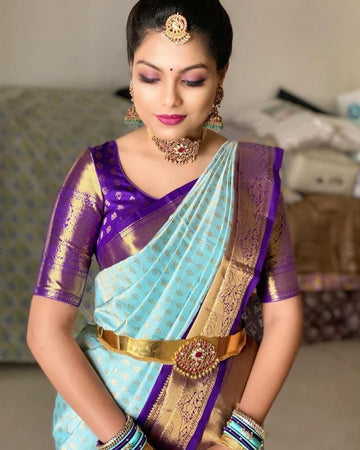 Festive Jacquard Lichi Silk Saree with Lavish Pallu