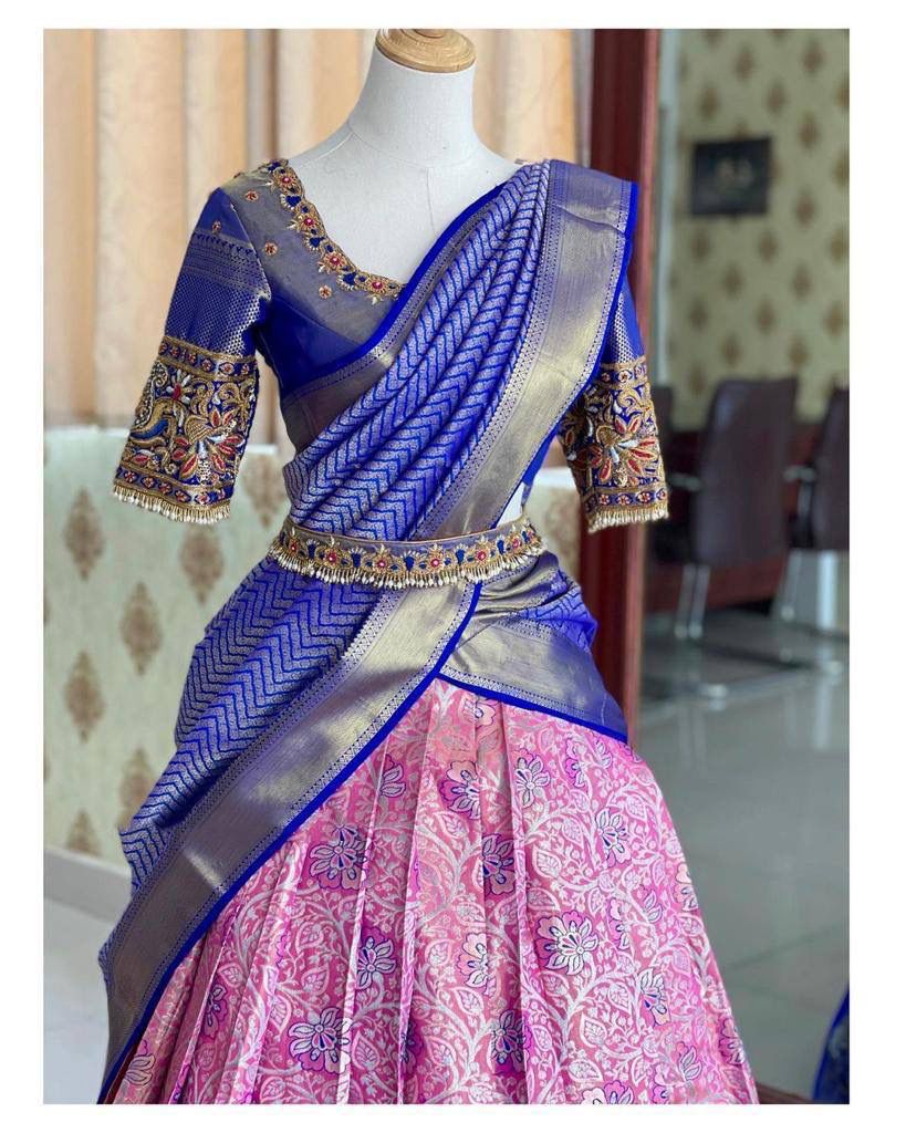 Kanjiveram Silk Zari Lehanga With Blouse Along With Banarashi Silk Duppta - L-005