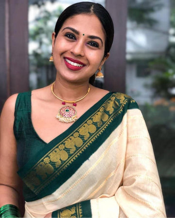 Designer Lichi Silk Saree with Exclusive Jacquard Highlights