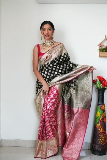 Festive Lichi Silk Saree with Lavish Blouse Border