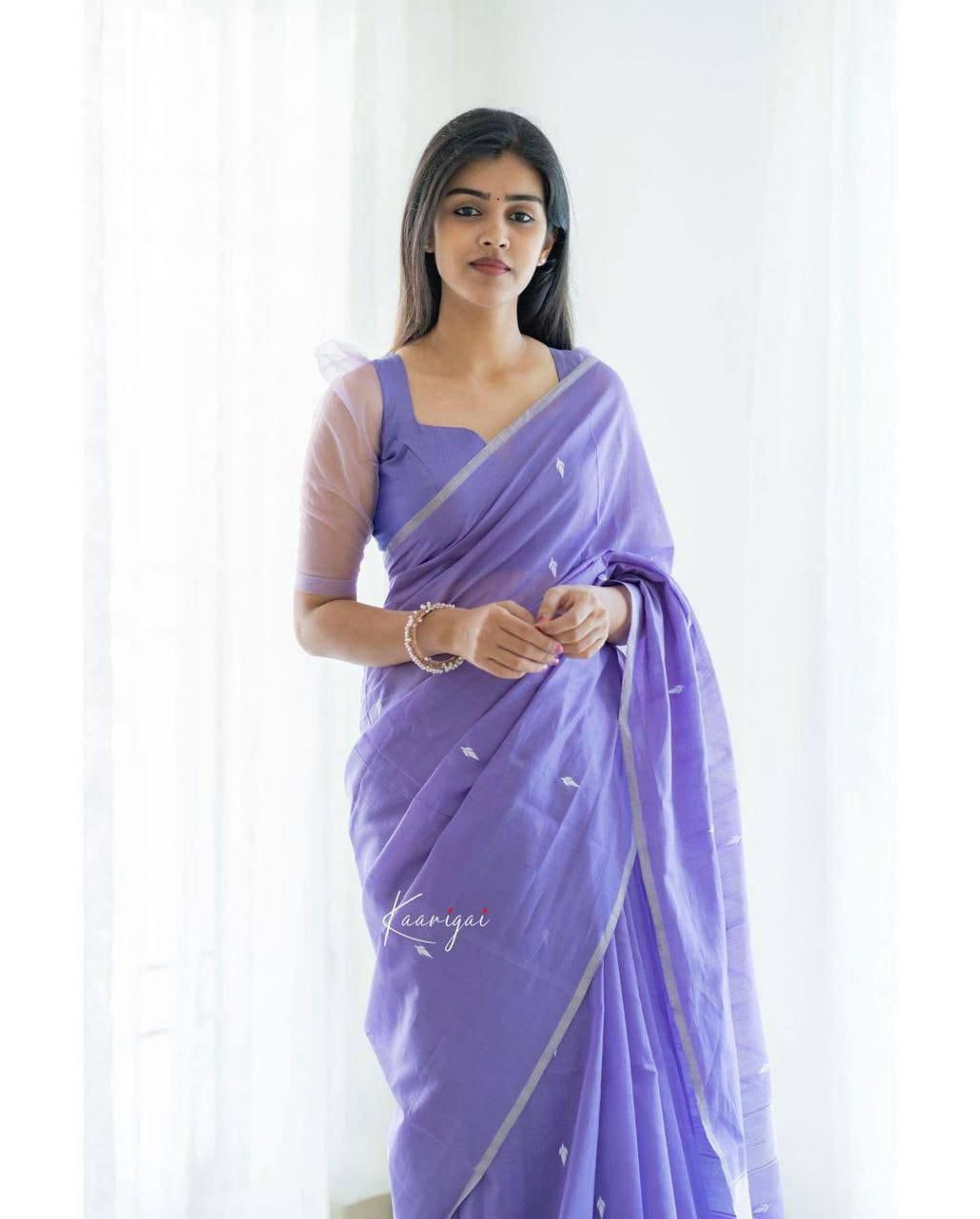 Artistic Soft Lichi Silk Saree with Stunning Blouse Accents