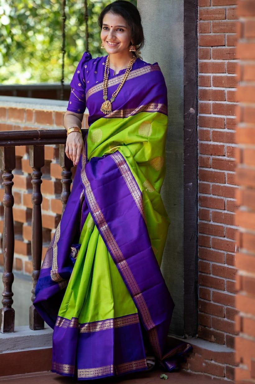 Grand Lichi Silk Saree with Exclusive Blouse Work