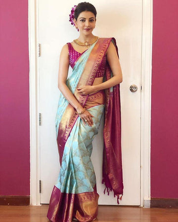 Timeless Lichi Silk Saree with Jacquard Pallu Elegance