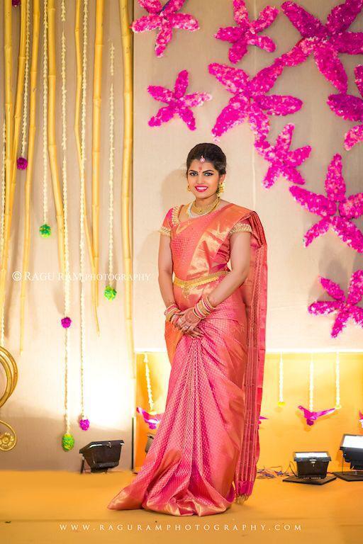 Pink Artistic Lichi Silk Saree with Rich Jacquard Pallu Work