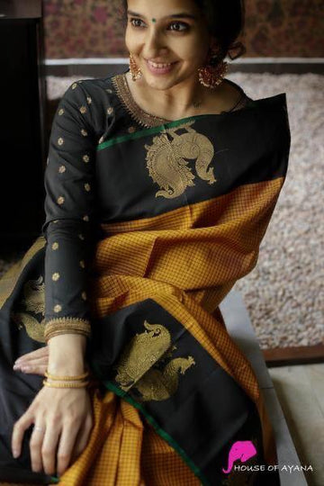 Opulent Soft Lichi Silk Saree with Jacquard Weave