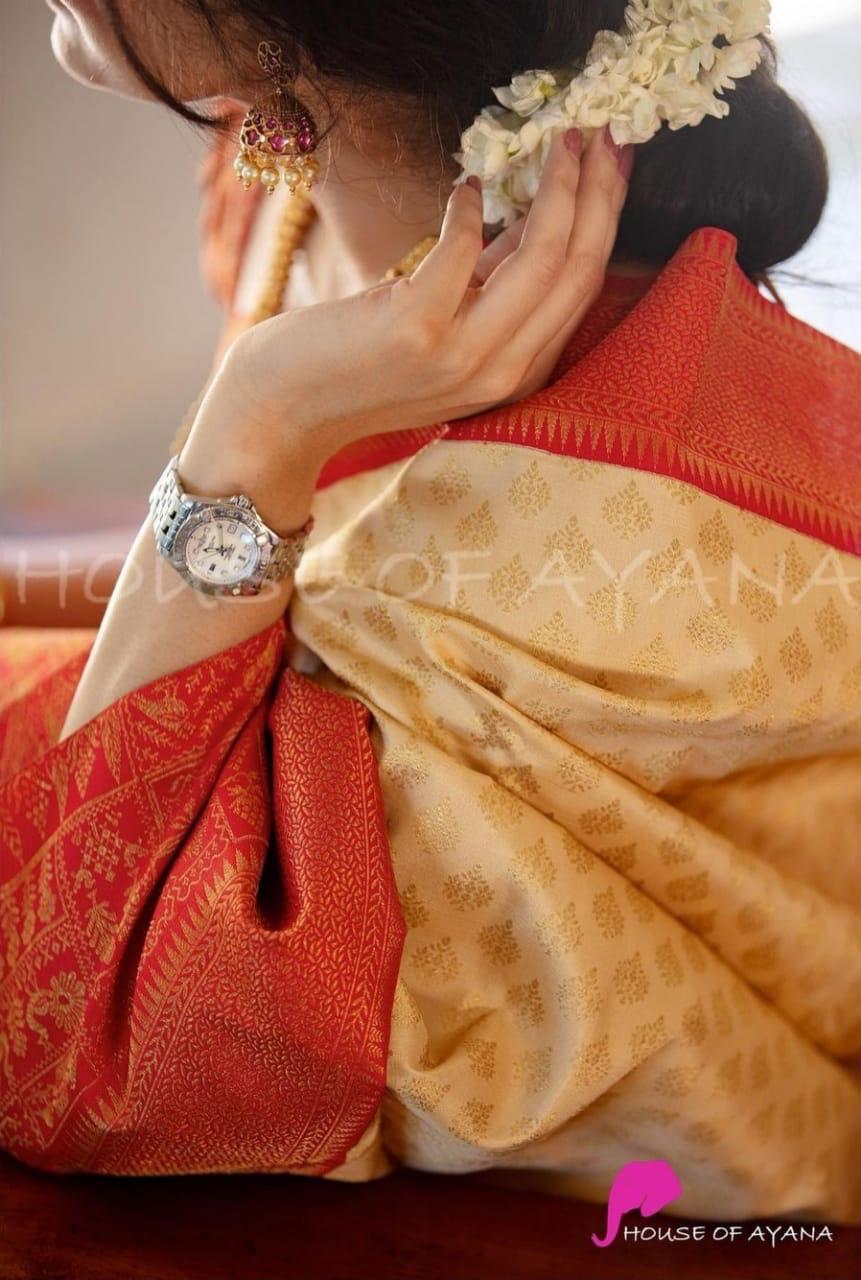 Vibrant Soft Lichi Silk Saree with Rich Blouse Accents