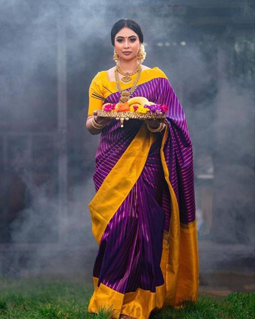 Royal Lichi Silk Saree with Exclusive Jacquard Pallu