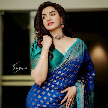 Regal Soft Lichi Silk Saree with Lavish Pallu & Jacquard Finish