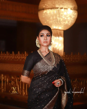 Exquisite Soft Lichi Silk Saree with Ornate Pallu Motifs