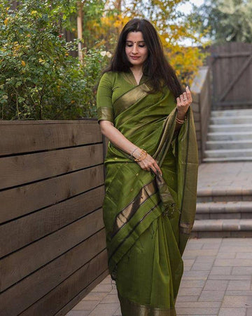 Green Indian Weddings Lichi Silk Saree