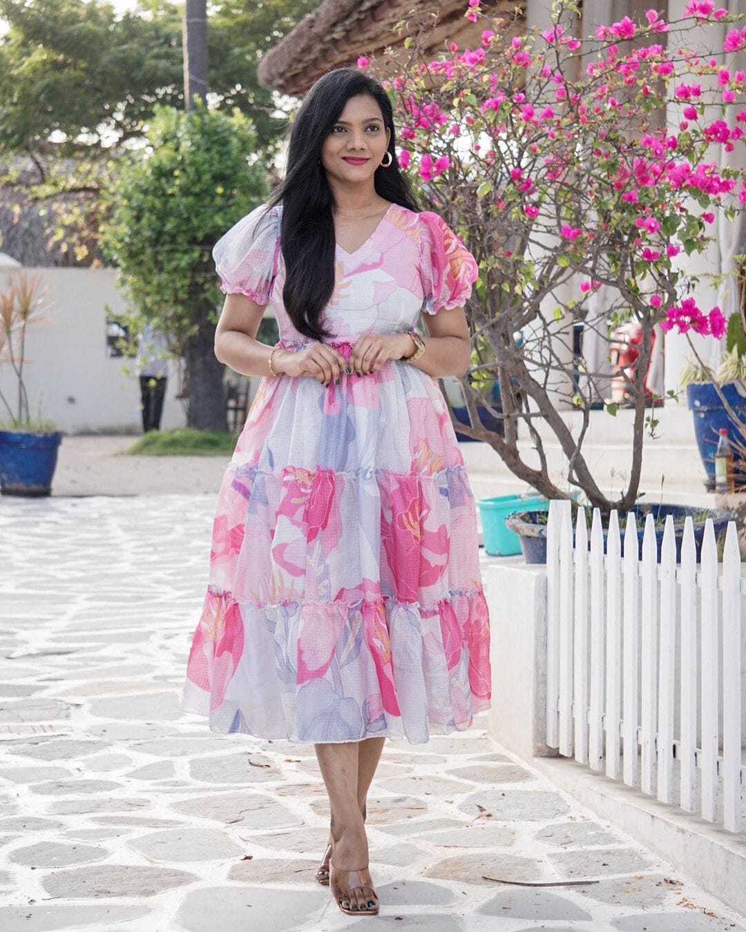 Beautiful Pink Kota Fabric Frock