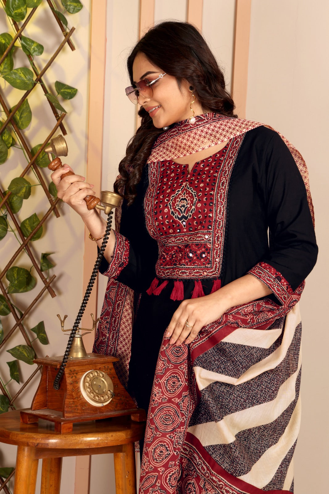 Cotton Straight Kurti Pant Dupatta Sets