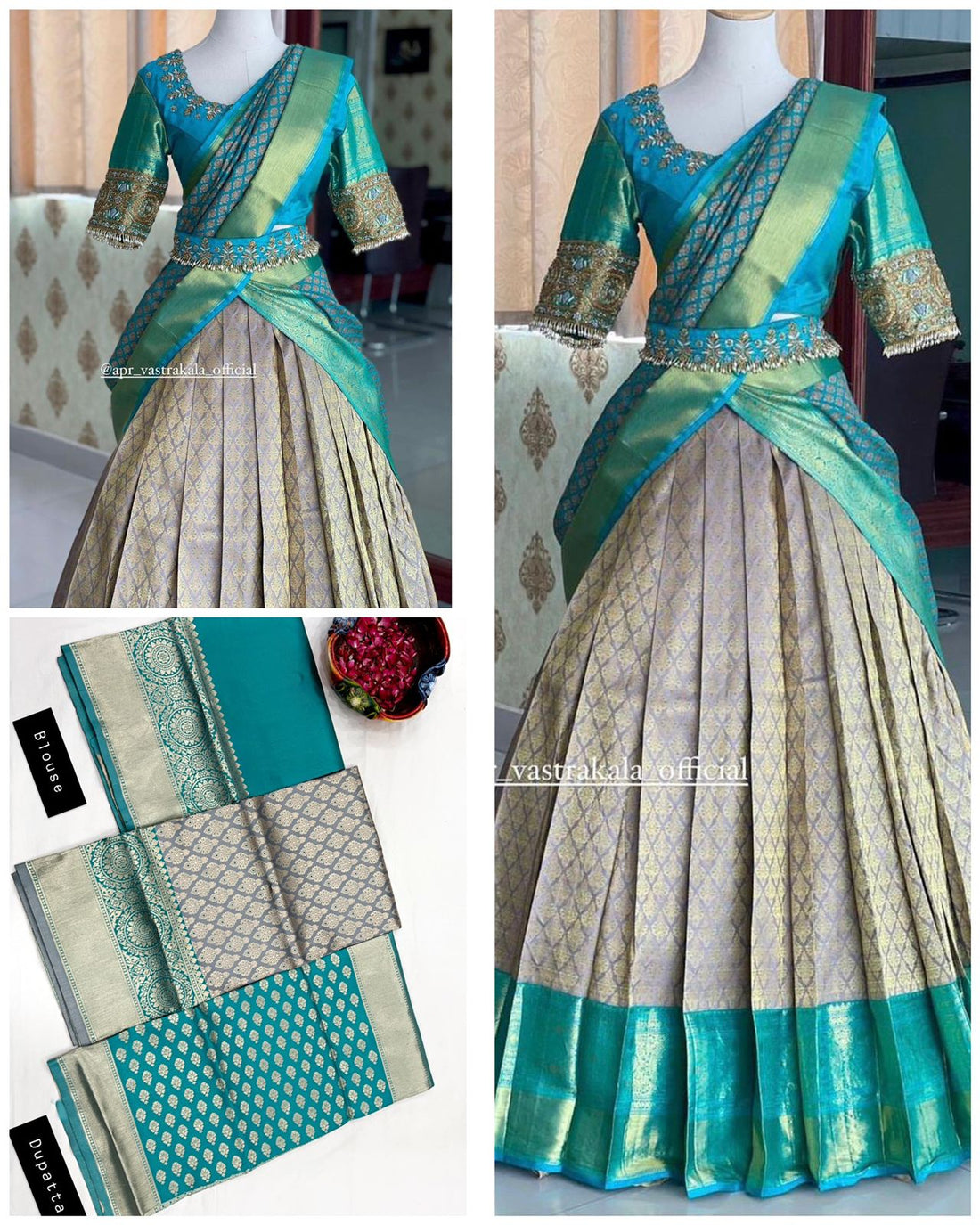 Kanjiveram Silk Zari Lehanga With Blouse Along With Banarashi Silk Duppta - L-007