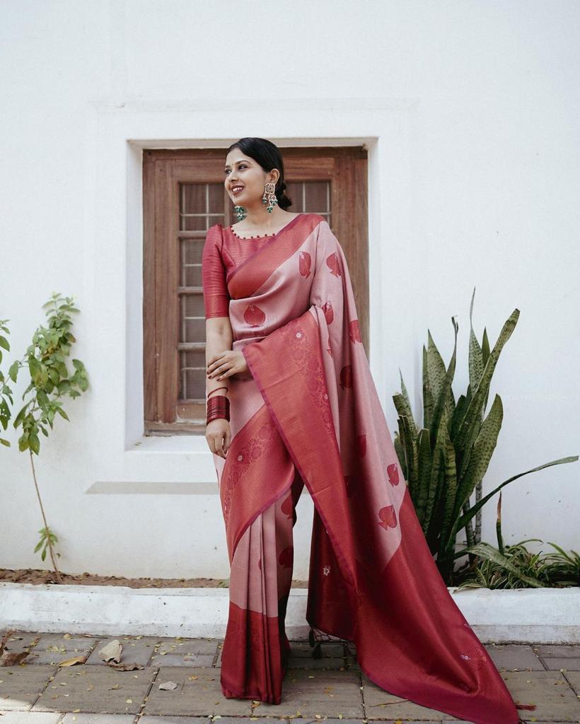 Designer Lichi Silk Saree with Rich Pallu and Jacquard Finish